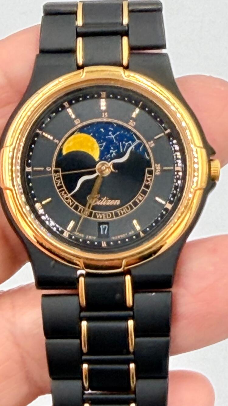 Men's Vintage Citizen Astro Fantasy Moon Phase Watch (2870-269209K) New Battery